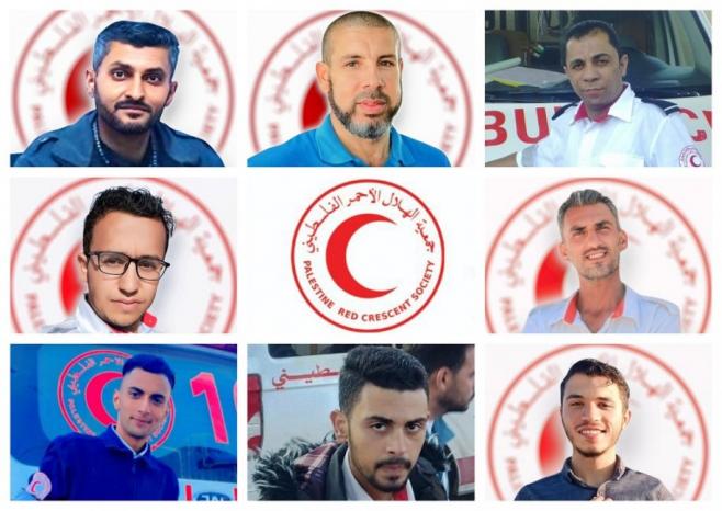 الهلال الأحمر: ارتفاع عدد الجثامين المنتشلة من رفح إلى 14 بينها 8 مسعفين